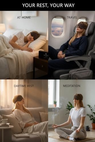 Image of Eye Mask for Sleeping for Women, Velvet Super Soft Sleep Mask Blind Fold for Comfortable Sleep, Travelling, Meditation & Relaxation, Eye Pad for Girls, Blind Fold for Sleeping - Brown (Pack of 1)