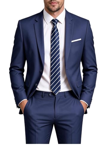 Men's Slim Fit Suits Formal 2pcs Wedding Tuxedo Suit for Men,Blue,X-Small