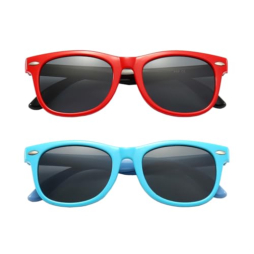Image of FANNYGO 3 Pack Kids Sunglasses for Boys Girls Kid children's Polarized Sunglasses Age 3-10