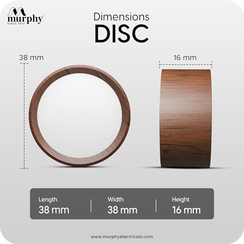 Image of Murphy 3W LED Disc Surface Light Wood Finish | Warm White 3000K | Up to 300 Lumens | Aluminium Body | BIS Approved | 2 Year Warranty | Pack of 6