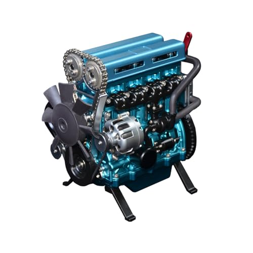 Funwetrike Mini L4 Motor modelo de construcción, que funciona, turbocompresor de metal 3D en línea, cuatro motores de coche, kit de experimentos de física para adultos (364 + PCS)