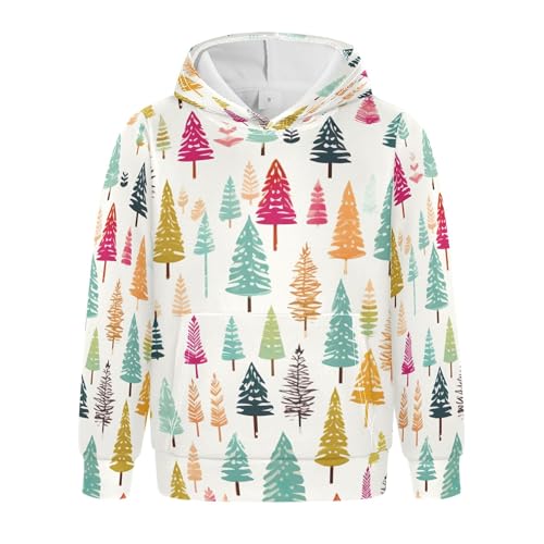 Kids Hoodies Sweaters Christmas Xmas Trees Hooded Sweatshirts with Big Pockets for Boys Girls B0400288