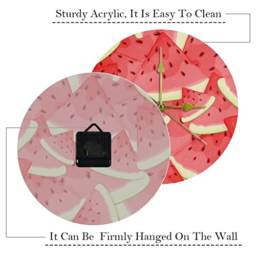 Horloge murale silencieuse sans tic-tac acrylique pastèque