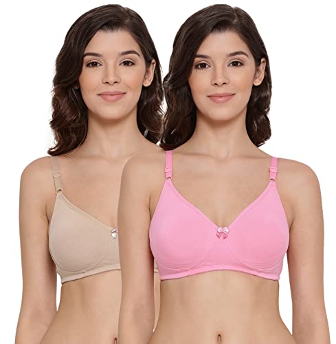 Image of Lyra Women's Moulded Encircled Bra(513) Pack of 2 White & Black,30B