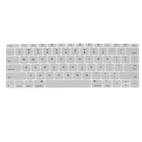 Laptop Rubber Keyboard Protect Cover Silver Tone for MacBook 12 Inch