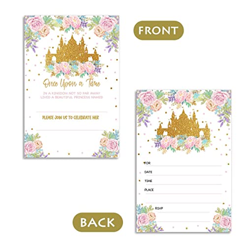 Princess Party Invitation, Princess Birthday, Princess Party, Birthday Party, Girl Birthday Invitation（ 20 Set With Envelopes ） #TOP1