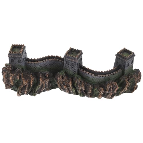 CVUTOVO 中国の建築美を再現した手作り長城模型 チュア橋の彫刻 魚槽用装飾 ホームオフィス卓上棚飾り 中国遺産の象徴的な記念品