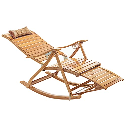 LIYANJJ Rattan Lounge Chair Schaukel Sun Lounger Chair Klappbarer Schaukel mit Kopfkissen für Indoor Outdoor Garden Patio Lawn Camping Cover