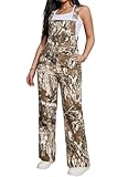 Women Camo Jumpsuits Pants Adjustable Strap Baggy Straight Wide Leg Jean Cargo Bib Overalls Camouflage Rompers Outfits