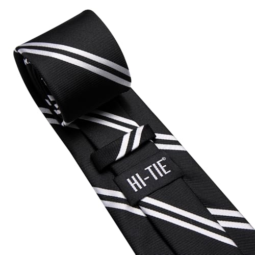 Image of Hi-Tie Mens 70inches Tie Set Extra Long Necktie for Men Cufflinks Handkerchief Big Tall Men Business Wedding