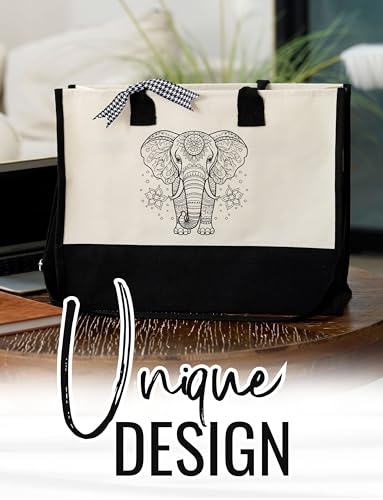 Bolso Tote con diseño de elefante para mujer miniatura 3