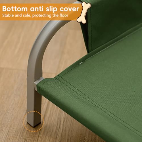 Image of Qpets Elevated Pet Bed for Cats and Dogs, Oxford Cloth with Steel Frame, 45kg Loading Capacity, Anti-Scratch Fabric, All Season Pet Rest Bed, Easy-Clean Pet Cot for Indoor, Outdoor & Travel Use