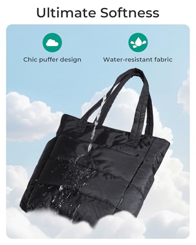Image of BAGSMART Tote Bag for Women, Lightweight Puffy Tote Bag with Compartments Shoulder Bag Handbag for Travel, Work, Gym | Lightweight