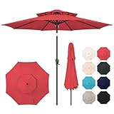 AckMizz Sombrilla de patio al aire libre de 9 pies,
