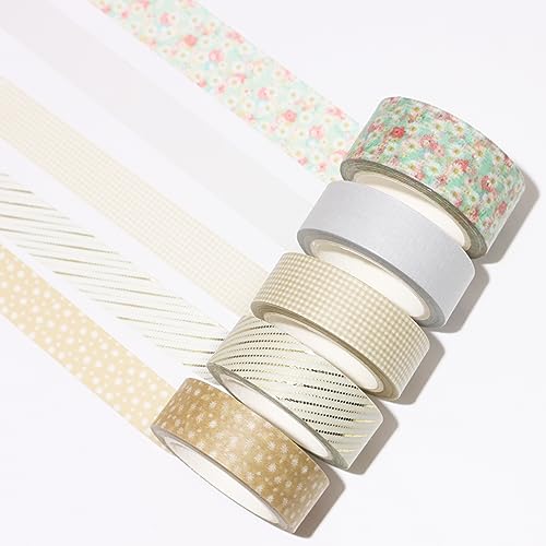 Idyllic Grace - Washi Tape Set - Gold Foil - Christian - Decorative Scrapbook Tape - Craft Tape - Bullet Journal Supplies - Bible Journaling - Planner Accessories - Gift Wrap Tape - Let Him Shine