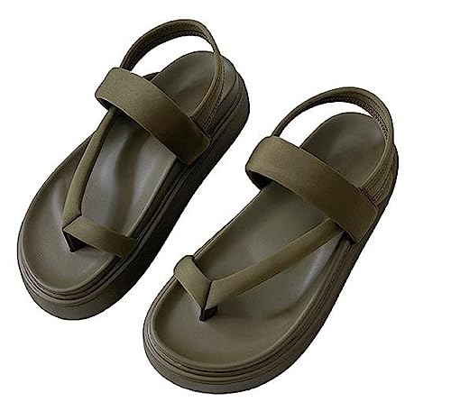 [1/2plus] ニブンノイチプラス サンダル ラバー ゴム ベルト 付き ストラップ 歩きやすい アウトドア ビジネス 柔らかい フィット レディース (カーキ, measurement_25_point_0_centimeters)（Amazon）