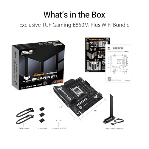 TUF Gaming B850M-PLUS - Scheda madre WiFi AMD AM5 B850 mATX, 14+2+1 stadi DrMOS 80A, DDR5, PCIe 5.0, 3X M.2, Wi-Fi 6E, 2.5Gb LAN, DP, HDMI™, USB 10Gbps e 20Gbps Type-C®, BIOS Flashback™, Aura - Scheda madre - Immagine 5