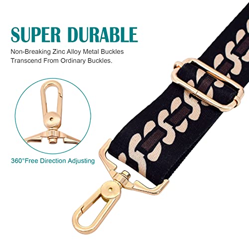 Image of Shoulder strap Crossbody should strap Replacement metal swivel hook shoulder strap Guitar strap for Crossbody Bag /luggag, Alternant S, 1.5 inch(3.8cm width)
