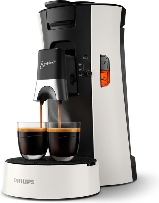Philips Senseo Select CSA230/00 - Machine à café à dosettes pour 2 tasses de café max - Dosettes de café exclusives - Noir profond/blanc