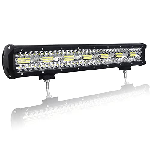AUXTINGS 57 cm Barra Luces LED, 480W Triple Filas 8D Bar Barra LED Rampa LED Punto de Trabajo Combo CC Higa 12V 24V 6000K para vehículos Offroad 4x4 ATV UTVS,IP67 Impermeable