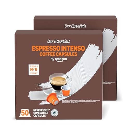 by Amazon Espresso Intenso Cápsulas de café compatibles con Nespresso, Tueste oscuro, 50 unidad, Paquete de 2 - Certificado Rainforest Alliance | Ya disponible en tu tienda friki favorita! En mundofriki.es!
