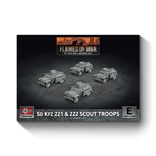 Sd Kfz 222/221 Scout Troop de Flames of War pour vos soirées jeux de société