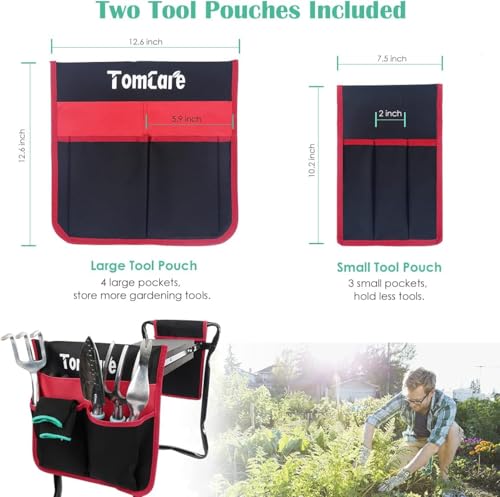 Image of TomCare Garden Kneeler Seat Garden Bench Garden Stools Foldable Stool with Tool Bag Pouch EVA Foam Pad Outdoor Portable Kneeler Christmas Gardening Gifts for Women Men,Large 21.65 inchx10.62 inchx18.89 inch,Black