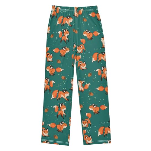 Fox Boys Long Pants Soft Trousers Elastic Waist Kids Lounge Bottoms with Pockets S-XL