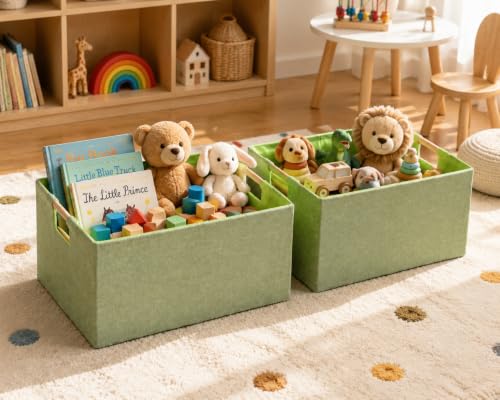 Image of Storage Bin for Shelves Rectangle Closet Baskets Foldable Box with Handles, Gray Storage Bins, Storage Boxes for Home Office Car Dormroom