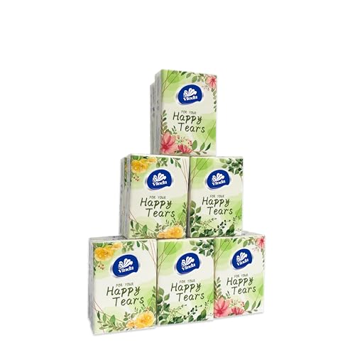 Vinda Mini Happy Tears Tissue Packs for Wedding, 12 Packs