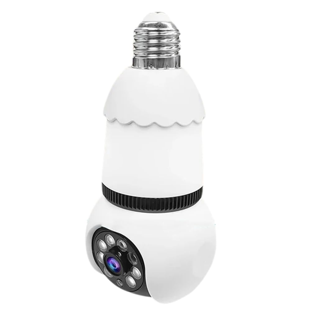 Littimoon 8MP WiFi Camera E27 Lamp Bulb Smart LED Bulb IP Camera Surveillance Two-Way Audio Color Night Vision 360° AI Tracking