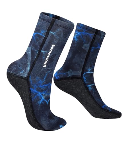 Summshall Neoprene Wetsuit Socks - 3mm Thick Anti-slip Thermal Diving Socks for Men & Women - Ideal for Snorkeling Swimming Surfing & Sailing