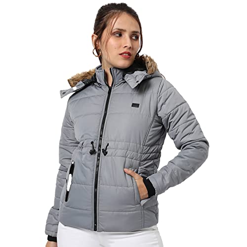 Image of PINACOLADA Women's Puffer Regular Fit Bomber Jacket For Winter Wear | Standing Collar | Full Sleeve | Zipper | Casual Jacket For Woman & Girl | Western Stylish Jacket For Women