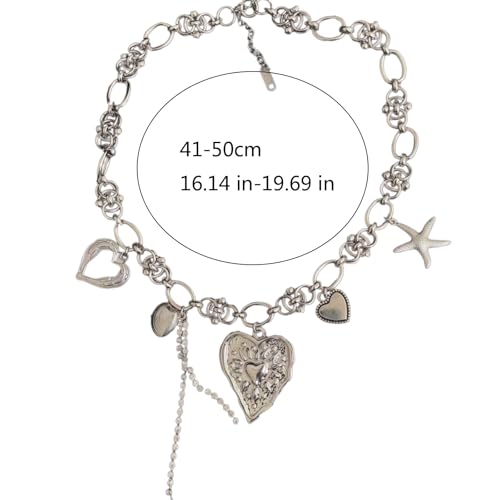 Collier de déclaration romantique à pompons et pendentif cœur tendre