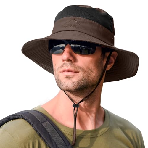Image of Sun Hats for Men Women Fishing Hat UPF 50+ Breathable Wide Brim Summer UV Protection Hat