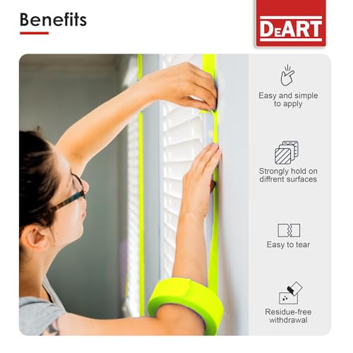 Image of DEART Colored Masking Tape Painters Tape Writable 12, 8 or 6 Pack - 1 inch or 0.6 Inches for Arts & Crafts, Art Supplies, Whiteboard Tape Dry Erase Board Tape Craft Supplies (6, Large (20 Yd))