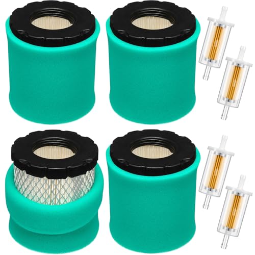 Threlaco 4 Set of 798897 794935 Air Filter with Oil Filter Set Compatible with 653412 592496 44M977 44P977 44Q977 49L977 49M977 Lawn Mower Air Filter