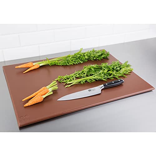 Planche à découper PEHD haute densité Hygiplas marron rigide J005