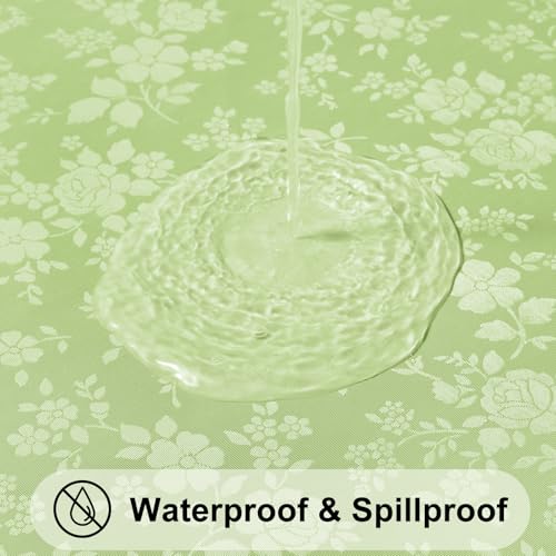 Image of Smiry Rectangle Table Cloth, Waterproof Heavy Duty Vinyl Tablecloths, Wipeable Washable Table Cover for Kitchen and Dining Room (Sage Green, 60 inch X 120 inch)