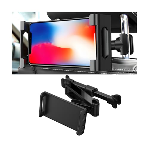 Adunsiaoto Soporte Coche Reposacabezas, Soporte Tablet De Reposacabezas, Soporte Tablet Coche Universal, 360° Rotación Soportes, Compatible con Una Variedad De Dispositivos Móviles(Retráctil Negro)