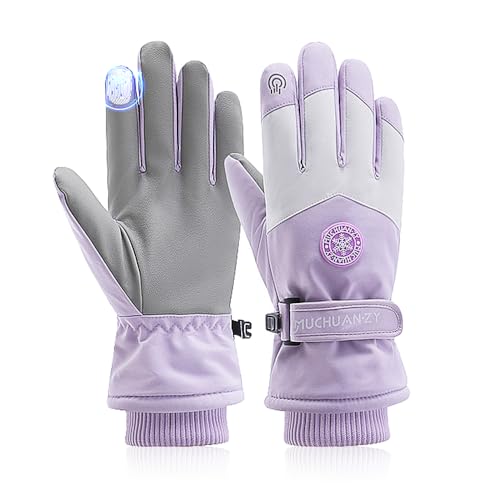 Yadiraom Gants de ski femmes imperméables