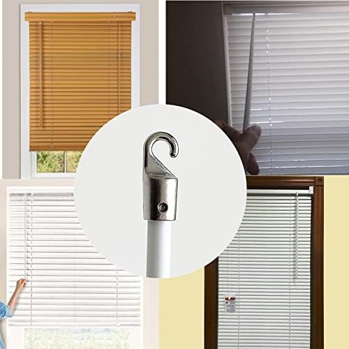 APUXON 2pcs 400mm Length Drapery Wand Curtain Pull Rod Fiberglass Material Blind Wand Vertical Blinds Rod with Hook Blind Opener Stick Tilt Rod