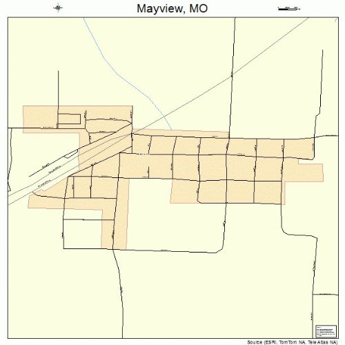 Large Street & Road Map of Mayview, Missouri MO Printed poster size wall atlas of your home