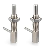 2Pcs Retractable Indexing Plunger Pin, Stainless Steel Spring Pin Spring Loaded Latch Spring Plunger Safety Pin Spring Latch Telescopic Locking Pin Spring Lock with L Handle (M10)