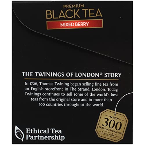 Twinings Mixed Berry Black Tea, 20 Count Pack Of 6, Individually Wrapped Tea Bags, Cherry & Berries, Caffeinated #TOP4