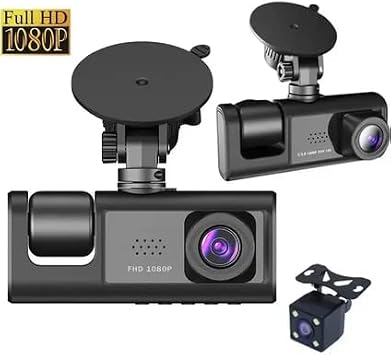 Black Box 3 Kameral  Ara   i Kay t Kameras  Seti | 1080P Full HD  n, Arka ve Kabin  i Kay t, G-Sens rl  & 2.0 in  IPS Ekranl  Trafik Kameras