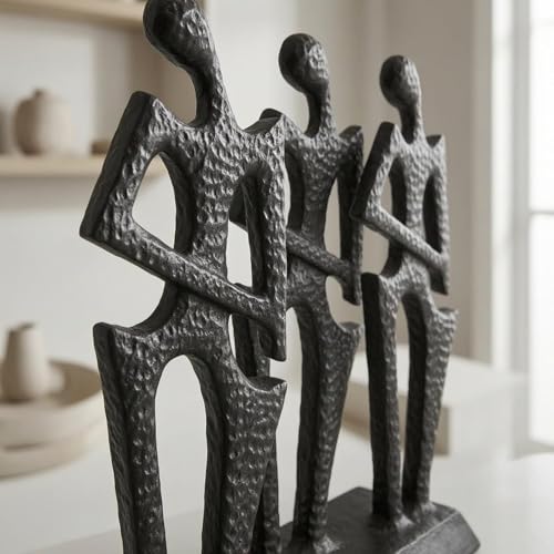 Sculpture abstraite dorée en métal martelé pour une déco chic - 7