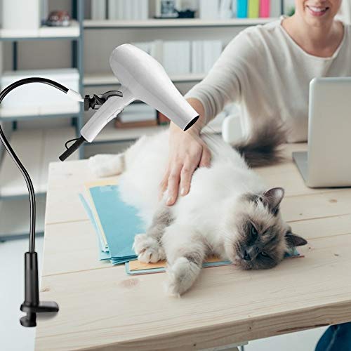 Ejoyous Hands-Free Hair Dryer Holder Dog Pet Grooming Table Hair Dryer Stand Aluminum Alloy Grooming Dryer Hose Holder Desktop Clamp Clip Adjustable Flexible Third Arm with Clamp Clip - Image 4