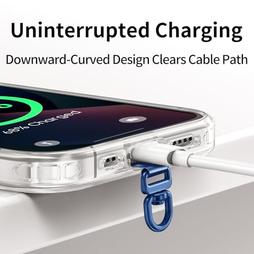 Image of saxsion Phone Tether Tab & Lanyard Tab, 360 Swivel Clip - Ultra Thin Stainless Steel Universal Patch for All Phone Cases