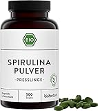 Spirulina BIO Presslinge I 500 Spirulina Tabletten je 400 mg - ohne Zusätze I 100% reine Spirulina Alge aus kontrolliert biologischem Anbau I bioKontor